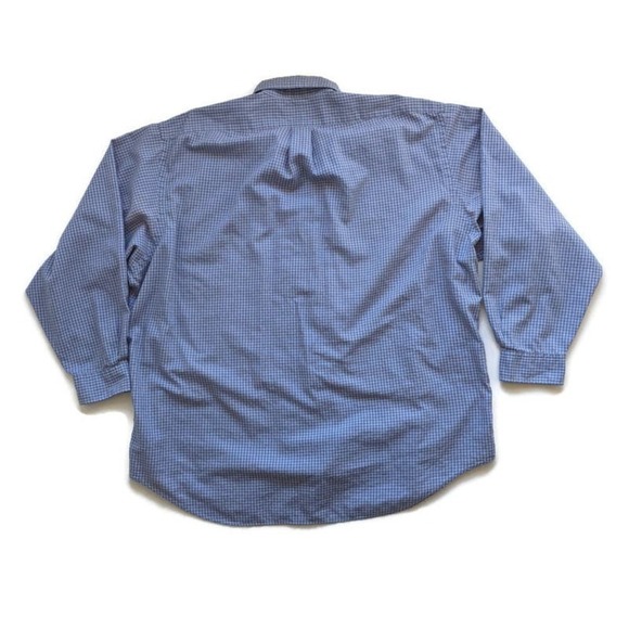Vintage Men's Ralph Lauren Blue Plaid Shirt 18 35 Yarmouth Button Down Cotton - Picture 4 of 8